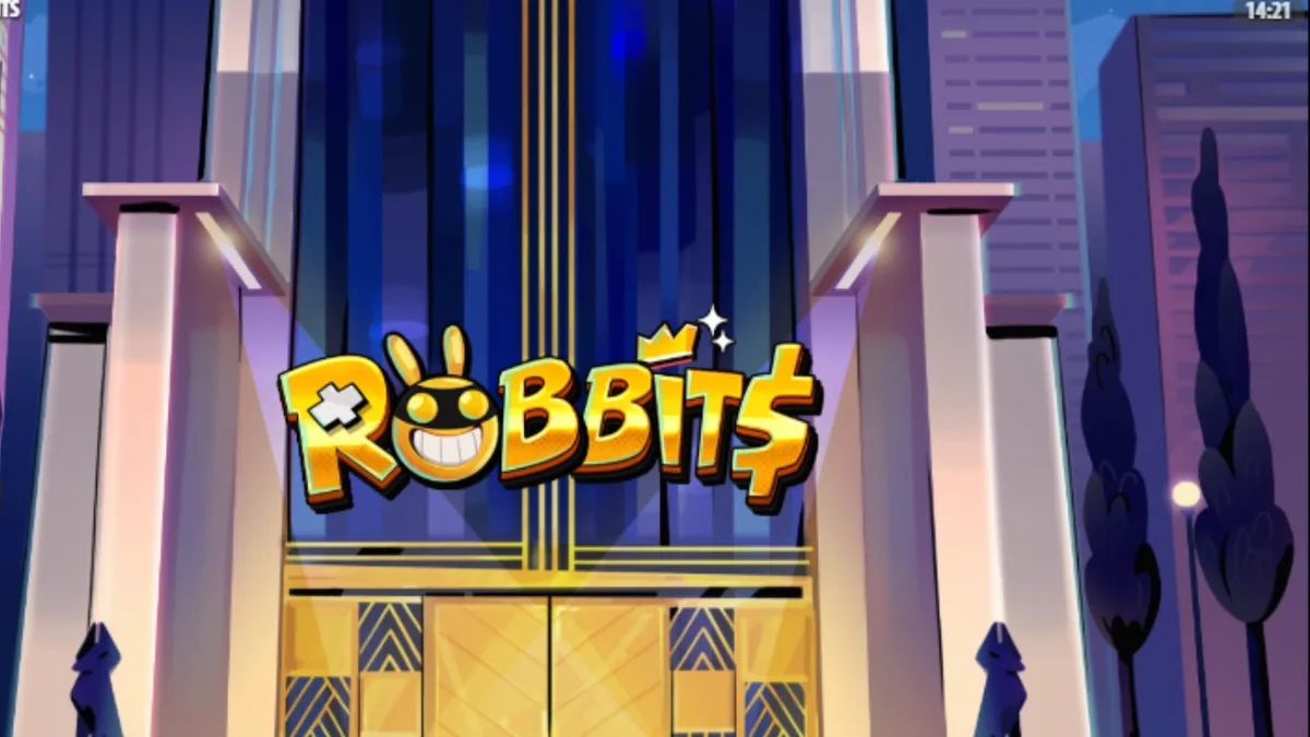 Tampilan visual slot Robbits dengan tema perampokan kelinci