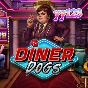 Tampilan visual slot Diner Dogs dengan suasana diner malam hari